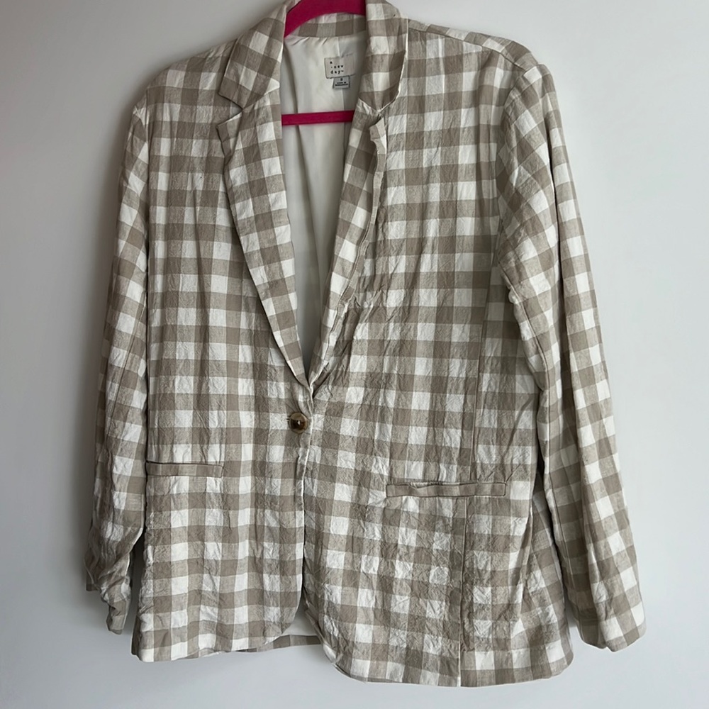 A NEW DAY GINGHAM BLAZER SIZE S
